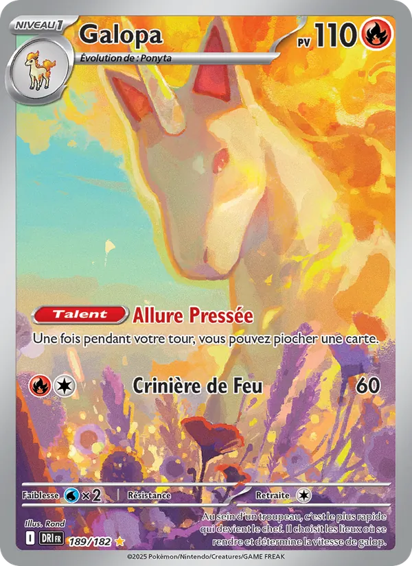 Carte Pokémon Galopa 189/182 de l'extension Rivalités Destinées