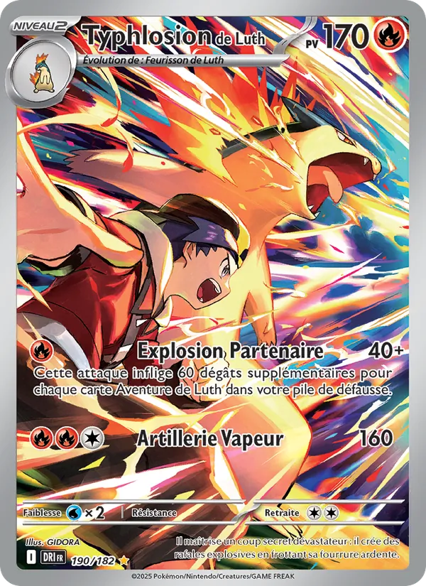 Carte Pokémon Typhlosion de Luth 190/182 de l'extension Rivalités Destinées