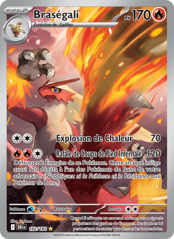 Carte Pokémon Braségali 192/182 de l'extension Rivalités Destinées