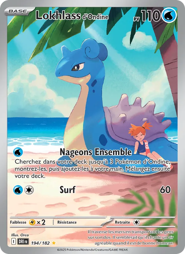 Carte Pokémon Lokhlass d'Ondine 194/182 de l'extension Rivalités Destinées