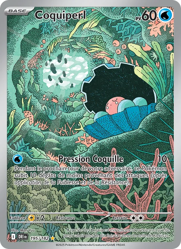 Carte Pokémon Coquiperl 195/182 de l'extension Rivalités Destinées