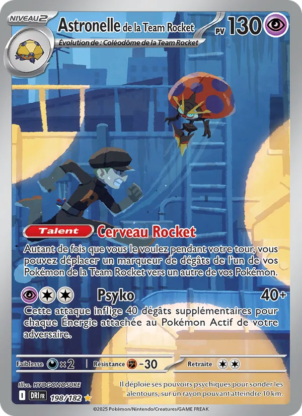 Carte Pokémon Astronelle de la Team Rocket 198/182 de l'extension Rivalités Destinées