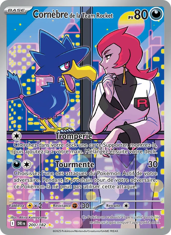 Carte Pokémon Cornèbre de la Team Rocket 200/182 de l'extension Rivalités Destinées