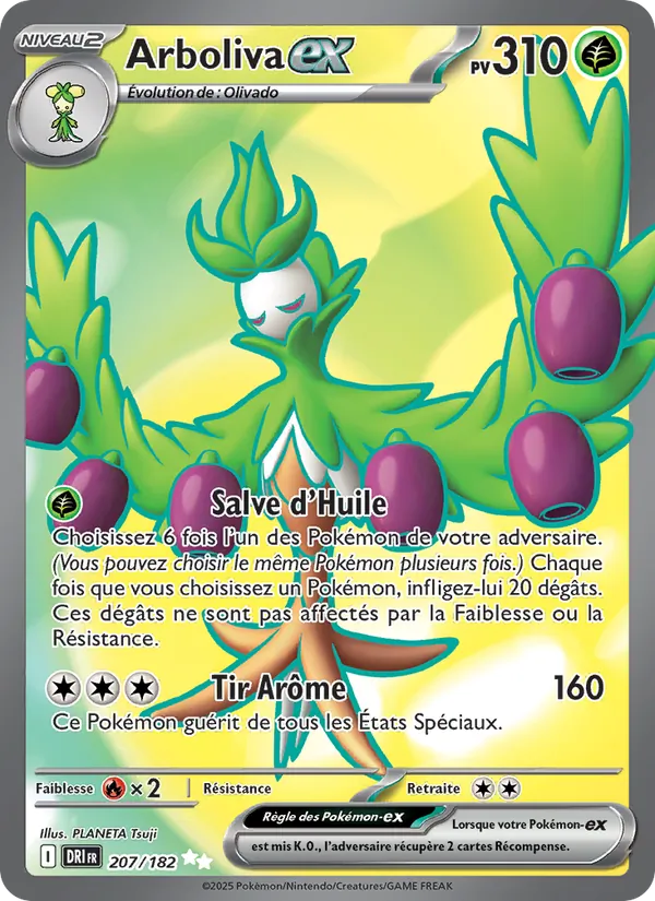 Carte Pokémon Arboliva-ex 207/182 de l'extension Rivalités Destinées