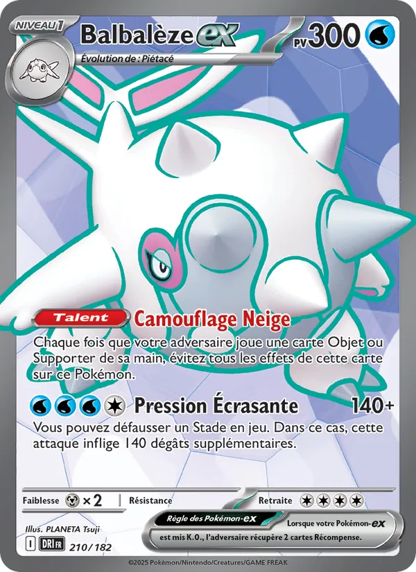 Carte Pokémon Balbalèze-ex 210/182 de l'extension Rivalités Destinées