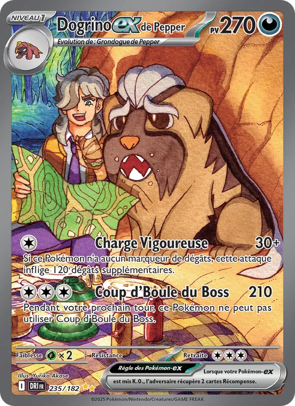 Carte Pokémon Dogrino-ex de Pepper 235/182 de l'extension Rivalités Destinées
