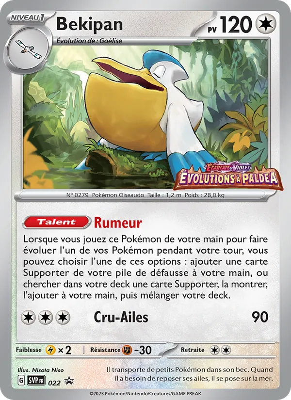 Carte Pokémon Bekipan 022/225 de l'extension SVP Black Star Promos