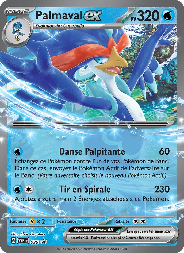 Carte Pokémon Palmaval-ex 035/225 de l'extension SVP Black Star Promos