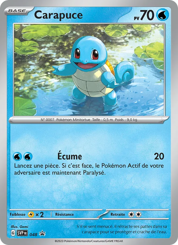 Carte Pokémon Carapuce 048/225 de l'extension SVP Black Star Promos