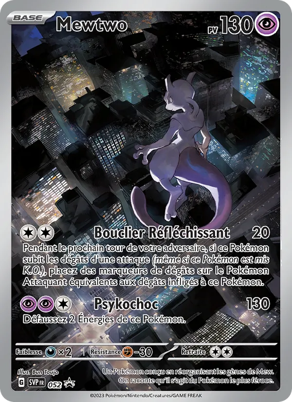 Carte Pokémon Mewtwo 052/225 de l'extension SVP Black Star Promos