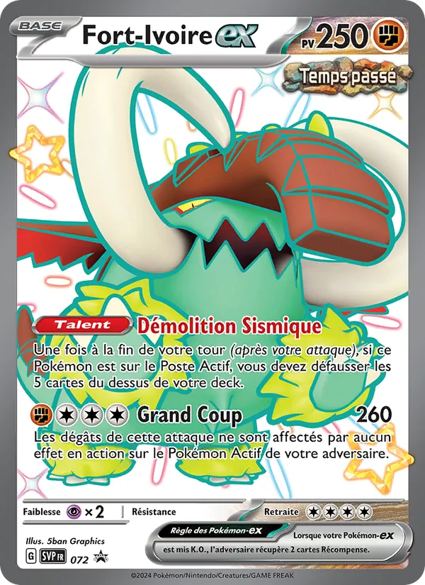 Carte Pokémon Fort-Ivoire-ex 072/225 de l'extension SVP Black Star Promos