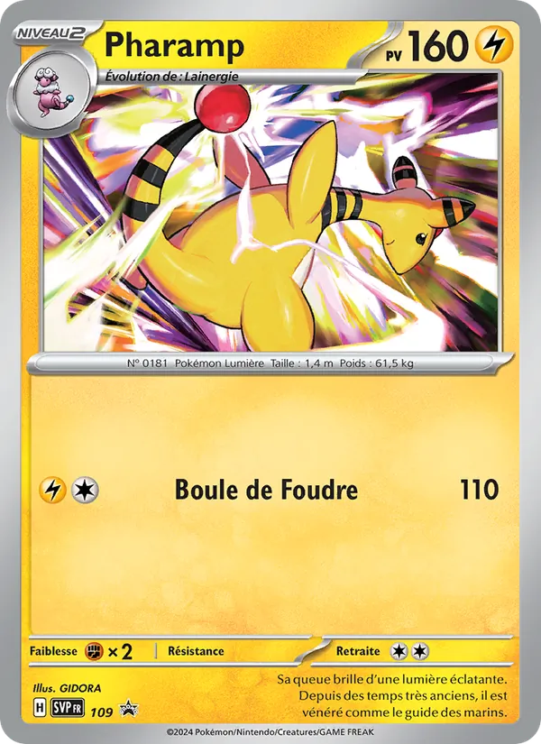Carte Pokémon Pharamp 109/225 de l'extension SVP Black Star Promos