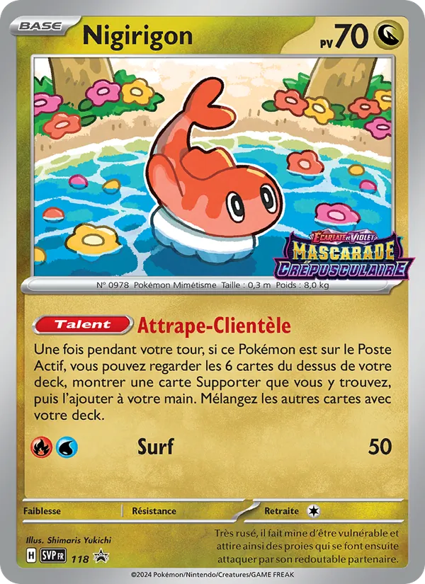 Carte Pokémon Nigirigon 118/225 de l'extension SVP Black Star Promos