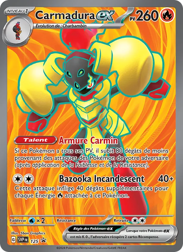 Carte Pokémon Carmadura-ex 125/225 de l'extension SVP Black Star Promos