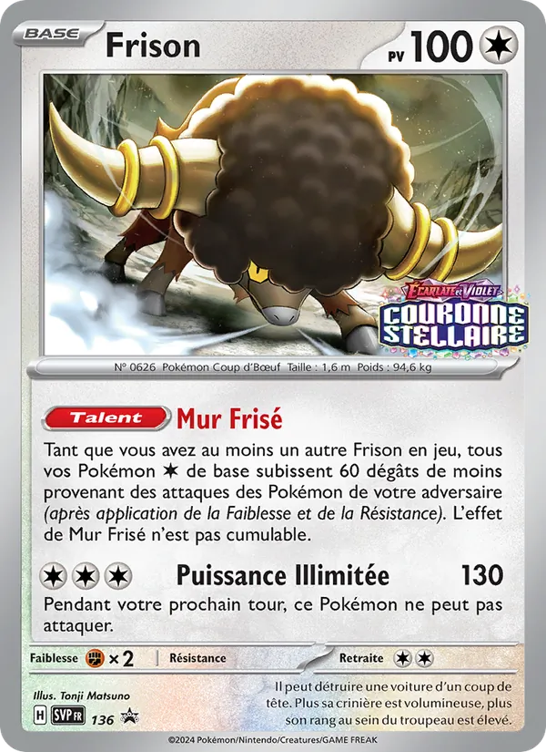 Carte Pokémon Frison 136/225 de l'extension SVP Black Star Promos
