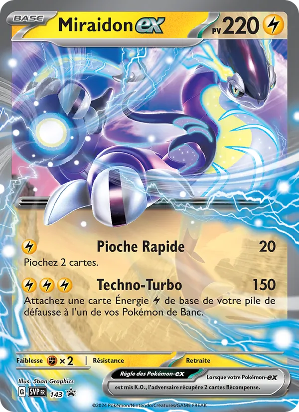 Carte Pokémon Miraidon-ex 143/225 de l'extension SVP Black Star Promos