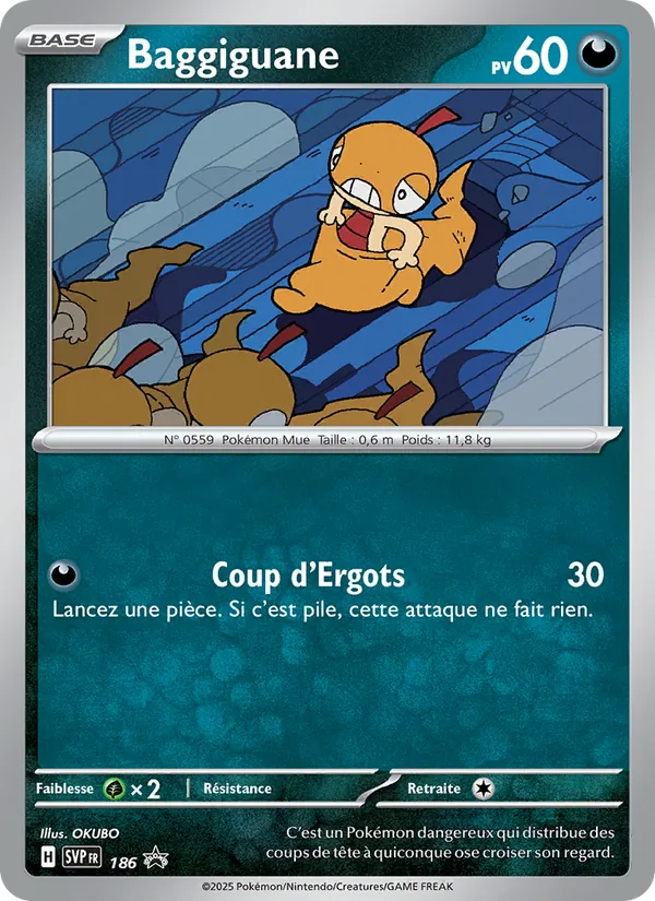 Carte Pokémon Baggiguane 186/225 de l'extension SVP Black Star Promos