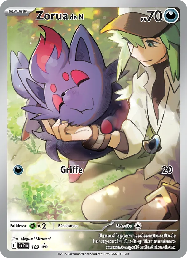 Carte Pokémon Zorua de N 189/225 de l'extension SVP Black Star Promos