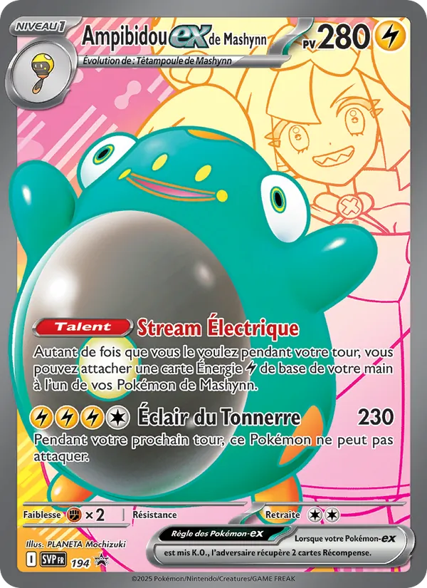 Carte Pokémon Ampibidou-ex de Mashynn 194/225 de l'extension SVP Black Star Promos