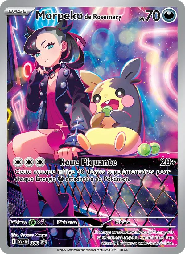 Carte Pokémon Morpeko de Rosemary 206/225 de l'extension SVP Black Star Promos