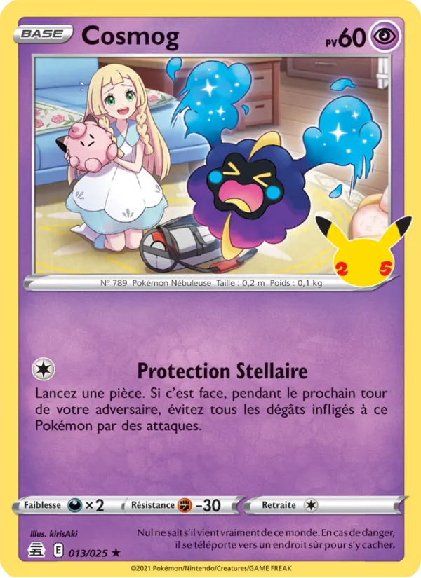 Carte Pokémon Cosmog 13/25 de l'extension Célébrations