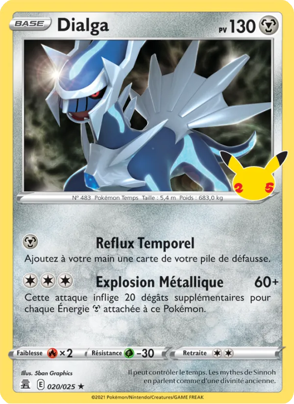 Carte Pokémon Dialga 20/25 de l'extension Célébrations