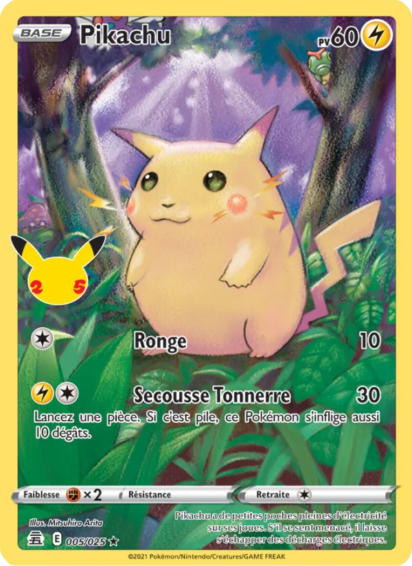 Carte Pokémon Pikachu 5/25 de l'extension Célébrations