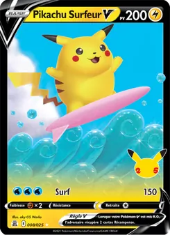 Carte Pokémon Pikachu Surfeur V 8 — Célébrations