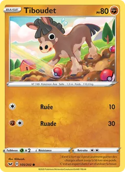 Carte Pokémon Tiboudet 105 — Épée et Bouclier