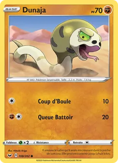 Carte Pokémon Dunaja 108 — Épée et Bouclier