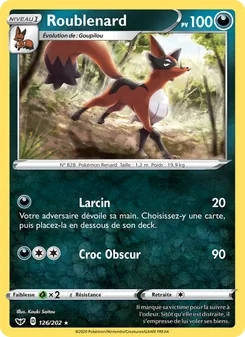 Carte Pokémon Roublenard 126 — Épée et Bouclier