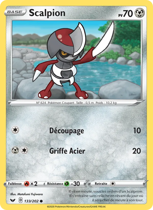 Carte Pokémon Scalpion 133/202 de l'extension Épée et Bouclier
