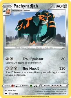 Carte Pokémon Pachyradjah 137 — Épée et Bouclier