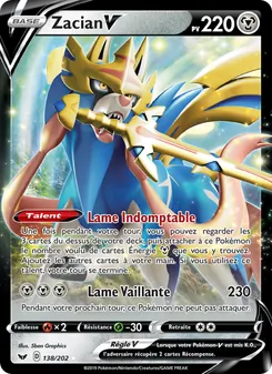Carte Pokémon Zacian V 138 — Épée et Bouclier