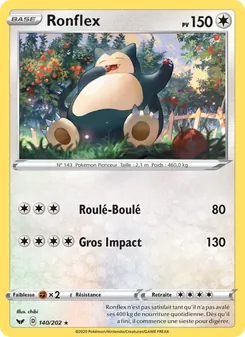 Carte Pokémon Ronflex 140 — Épée et Bouclier