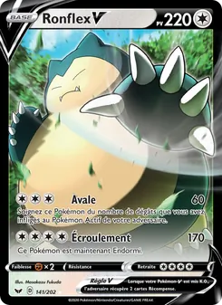 Carte Pokémon Ronflex V 141 — Épée et Bouclier