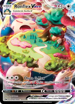 Carte Pokémon Ronflex VMAX 142 — Épée et Bouclier