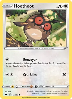 Carte Pokémon Hoothoot 143 — Épée et Bouclier