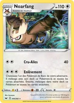 Carte Pokémon Noarfang 144 — Épée et Bouclier