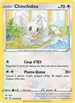 Carte Pokémon Chinchidou 145 — Épée et Bouclier