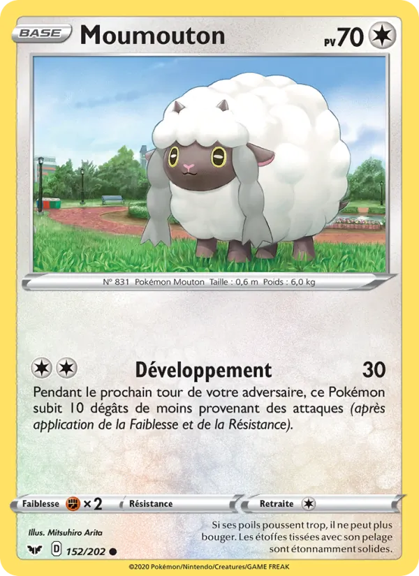 Carte Pokémon Moumouton 152/202 de l'extension Épée et Bouclier