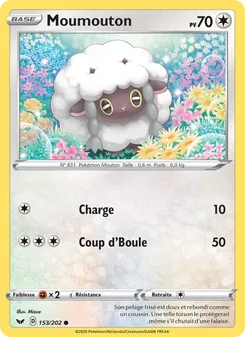 Carte Pokémon Moumouton 153 — Épée et Bouclier