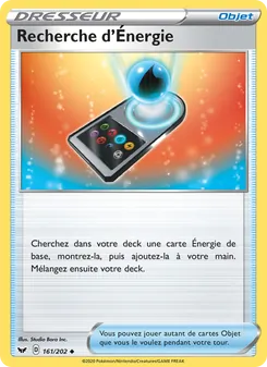 Carte Pokémon Recherche d'Énergie 161 — Épée et Bouclier