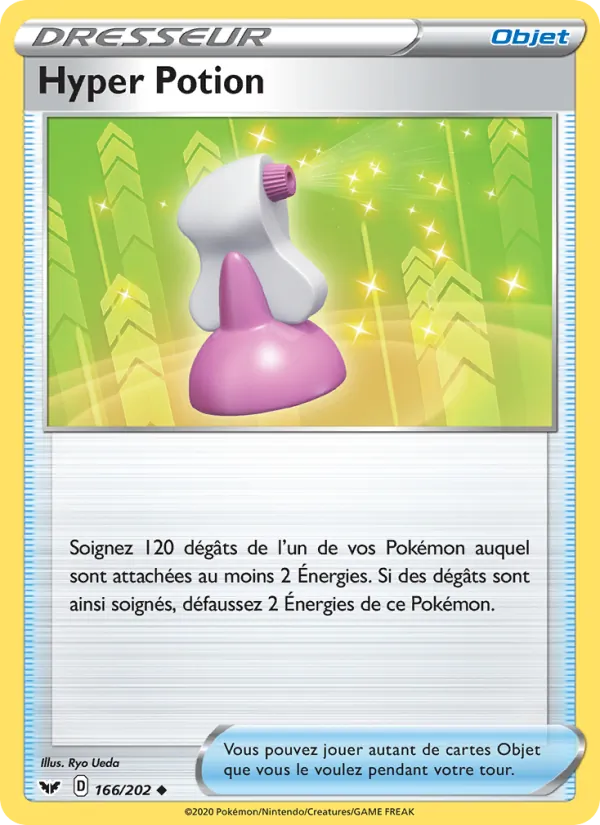Carte Pokémon Hyper Potion 166/202 de l'extension Épée et Bouclier