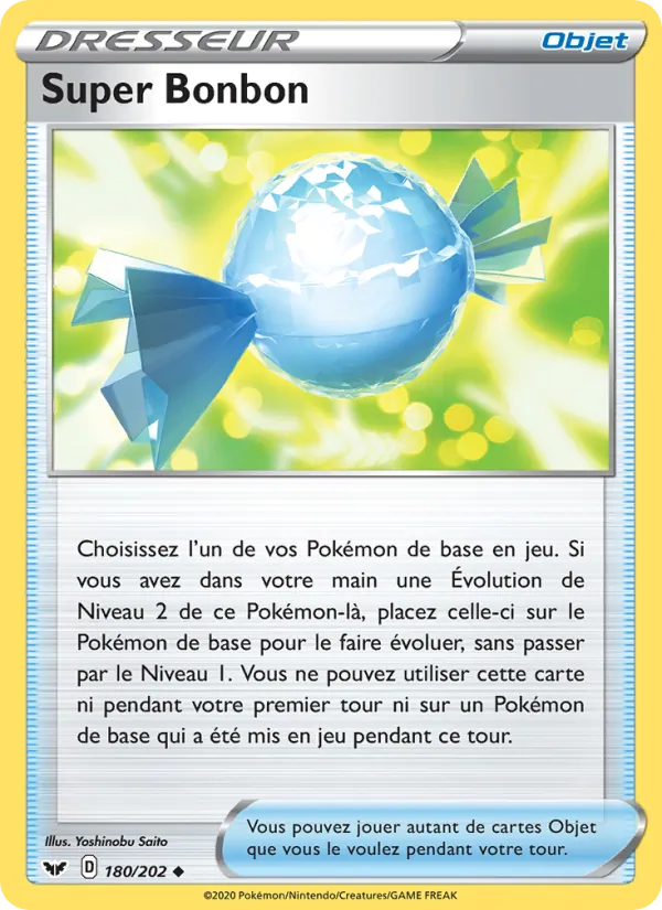 Carte Pokémon Super Bonbon 180/202 de l'extension Épée et Bouclier