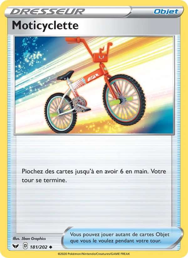 Carte Pokémon Moticyclette 181/202 de l'extension Épée et Bouclier