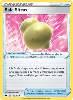 Carte Pokémon Baie Sitrus 182 — Épée et Bouclier