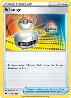 Carte Pokémon Échange 183 — Épée et Bouclier