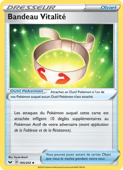 Carte Pokémon Bandeau Vitalité 185 — Épée et Bouclier