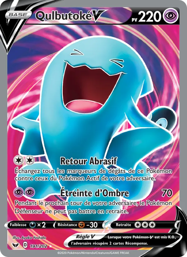 Carte Pokémon Qulbutoké V 191/202 de l'extension Épée et Bouclier